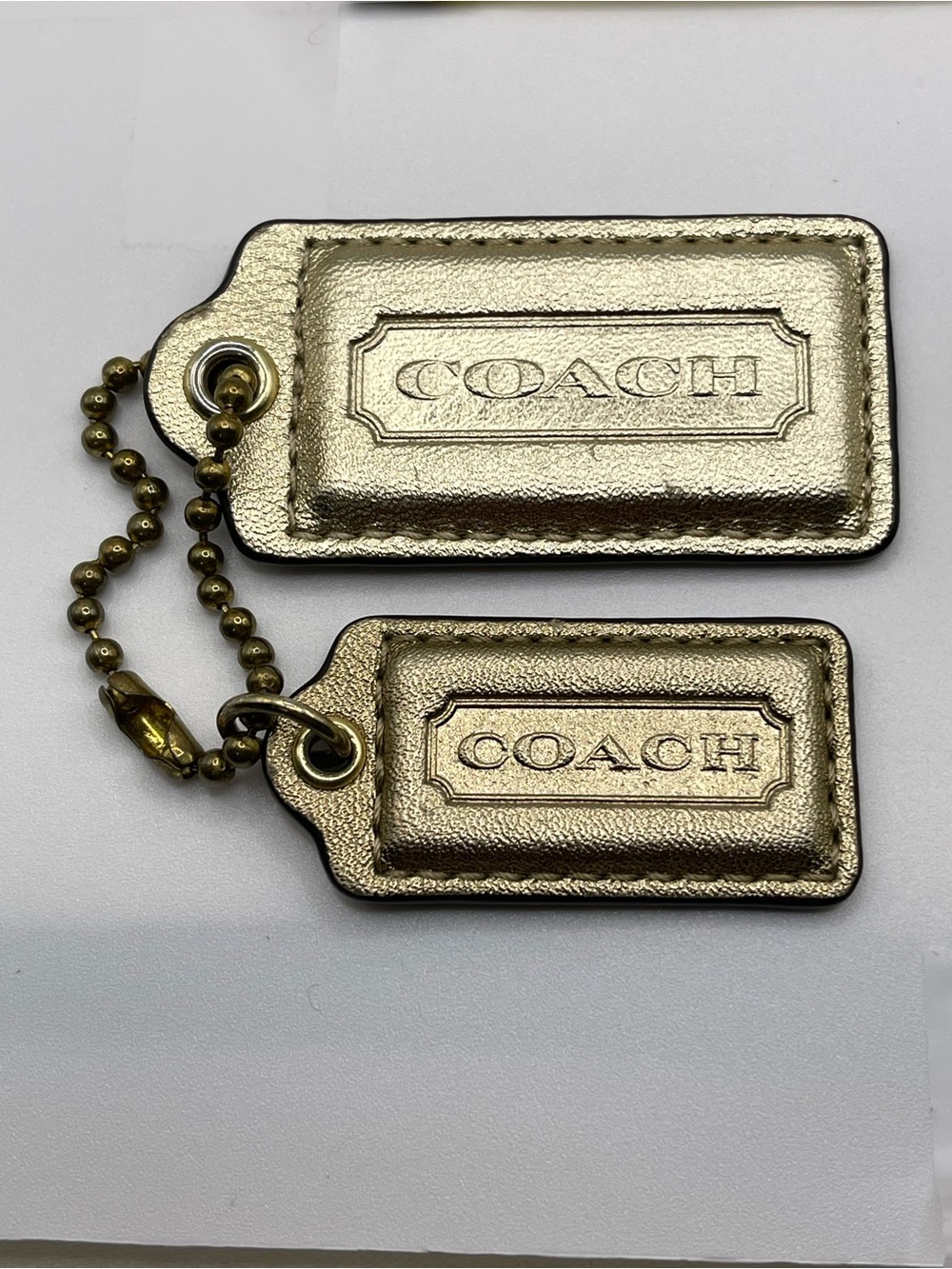 Coach Poppy Metallic Gold Double Hang Tag